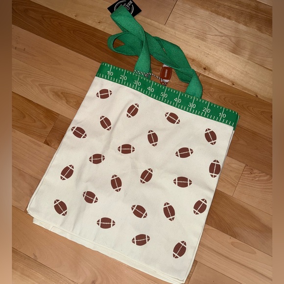 unbranded Other - Football Print Tote Bag with Green Handles NWT